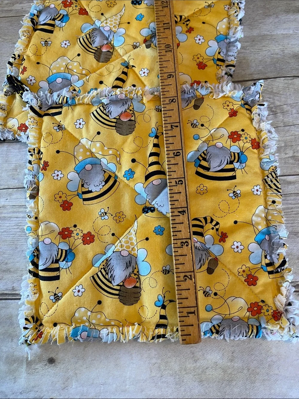 Rag Quilted Bees & Gnomes Hot Pad/Potholders Set of 2